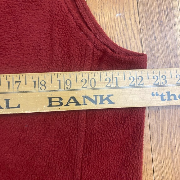 Woolrich Fleece Zip Up Maroon Vest Men’s Size Large 2 Pockets Waist Cord - Picture 7 of 9